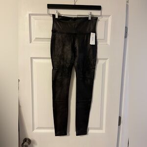 NWT Spanx faux leather fleece lined leggings